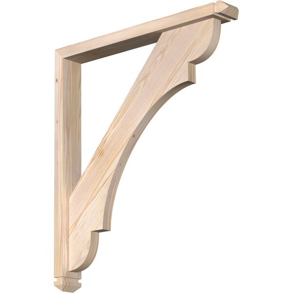 Ekena Millwork Olympic Arts and Crafts Smooth Bracket w/ Offset Brace, Douglas Fir, 3 1/2"W x 28"D x 32"H BKT0402X28X32OLY03SDF - main
